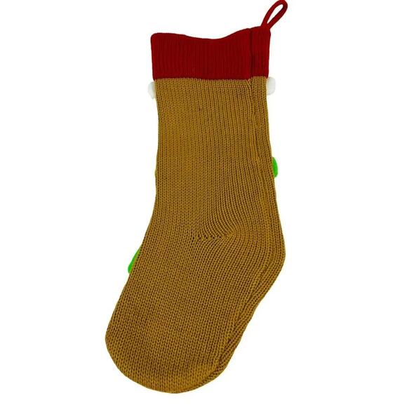 Christmas Reindeer Knit with Button Eyes Scarf Scarf Antlers - Picture 4 of 4